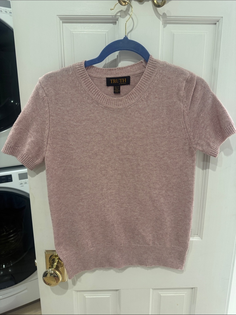 Truth Dusty Pink Short-Sleeve Knit Top XS